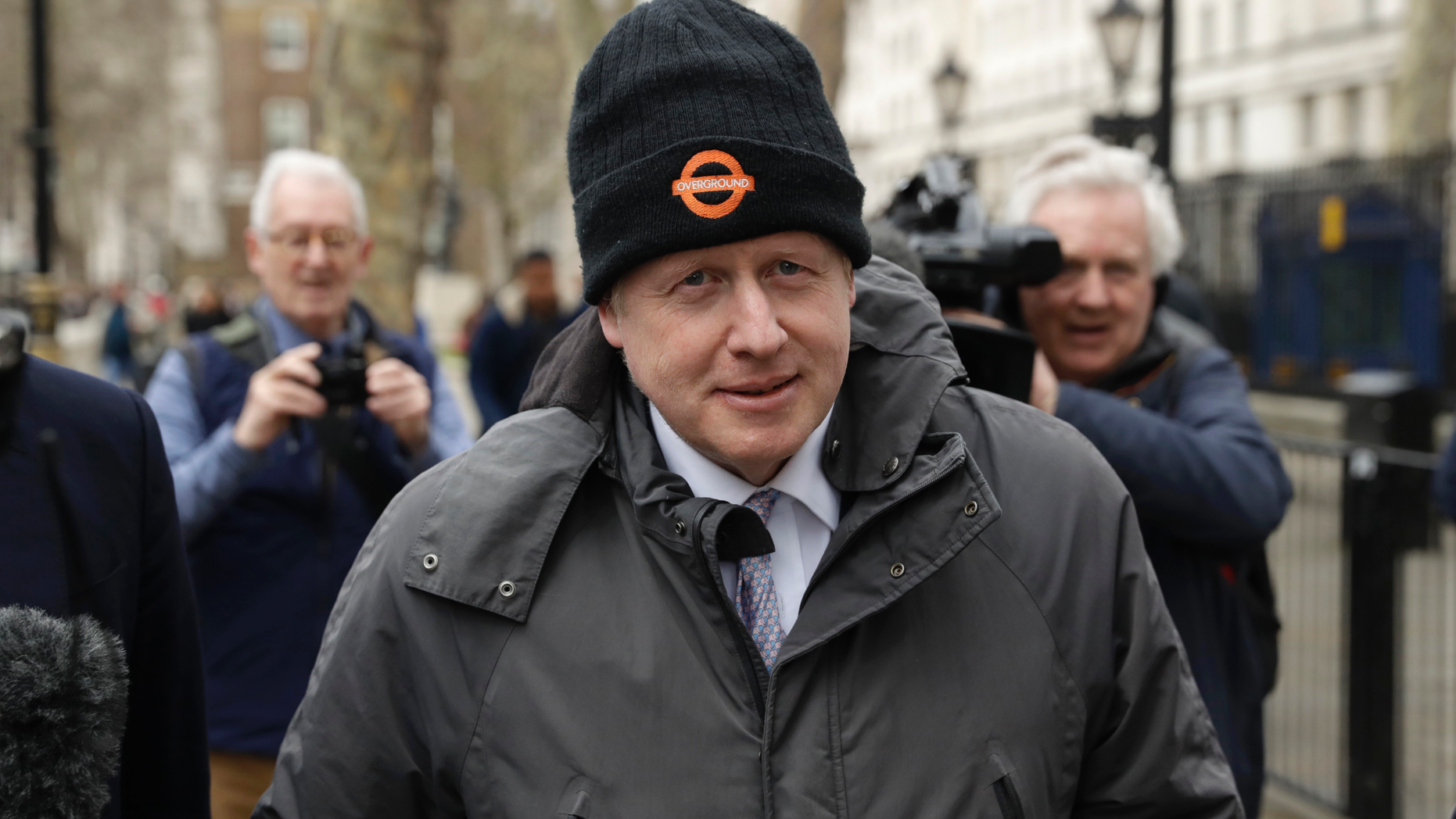 FILE - In this Tuesday, March 19, 2019 file photo, Boris Johnson, Britain's former Foreign Secretary and prominent leave the European Union Brexit campaigner walks away after leaving the Cabinet Office in London. Britain’s High Court has quashed a bid to prosecute Conservative lawmaker Boris Johnson for allegedly lying during the country’s 2016 European Union membership referendum. Two judges on Friday, June 7 threw out a lower court’s ruling that Johnson should be summoned to answer questions about Brexit campaigners’ claim that Britain pays 350 million pounds ($446 million) a week to the EU. (AP Photo/Matt Dunham, File)