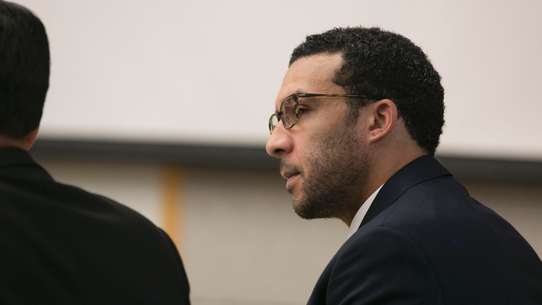 Feature - In this photo on May 20, 2019, former NFL football player Kellen Winslow Jr. examines lawyer Marc Carlos during his rape trial in Vista, California. The former NFL star was convicted of rape on Monday, June 58, a 12-year-old homeless woman in San Diego County. (John Gibbins / Union San Diego-Tribune via AP, Pool)