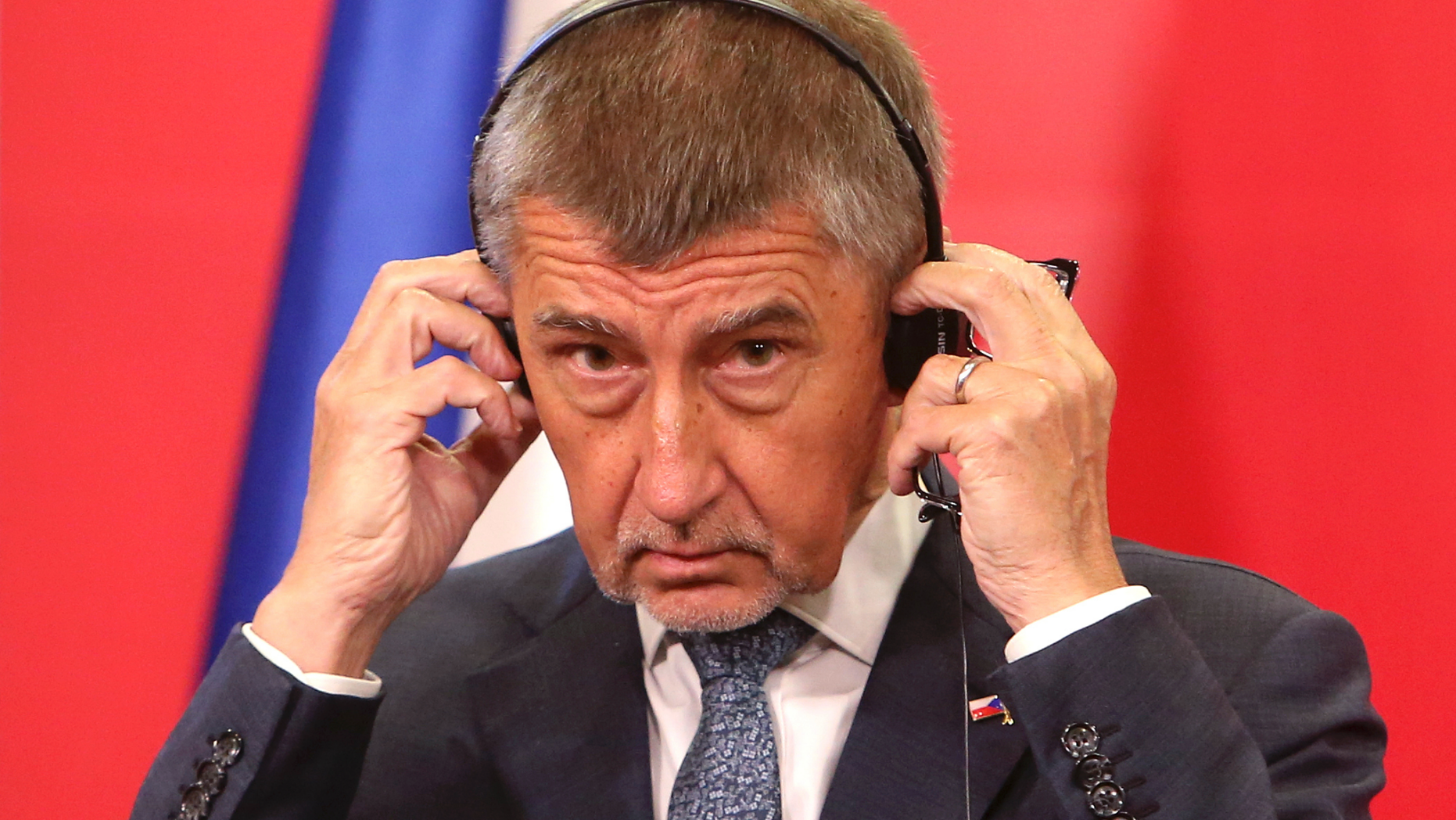 Czech Republic's Prime Minister Andrej Babis takes part in a news conference with North Macedonia's Prime Minister Zoran Zaev after their meeting at the government building in Skopje, North Macedonia, Tuesday, June 11, 2019. Prime Minister Babis arrived Tuesday in an one day official visit to North Macedonia. (AP Photo/Boris Grdanoski)