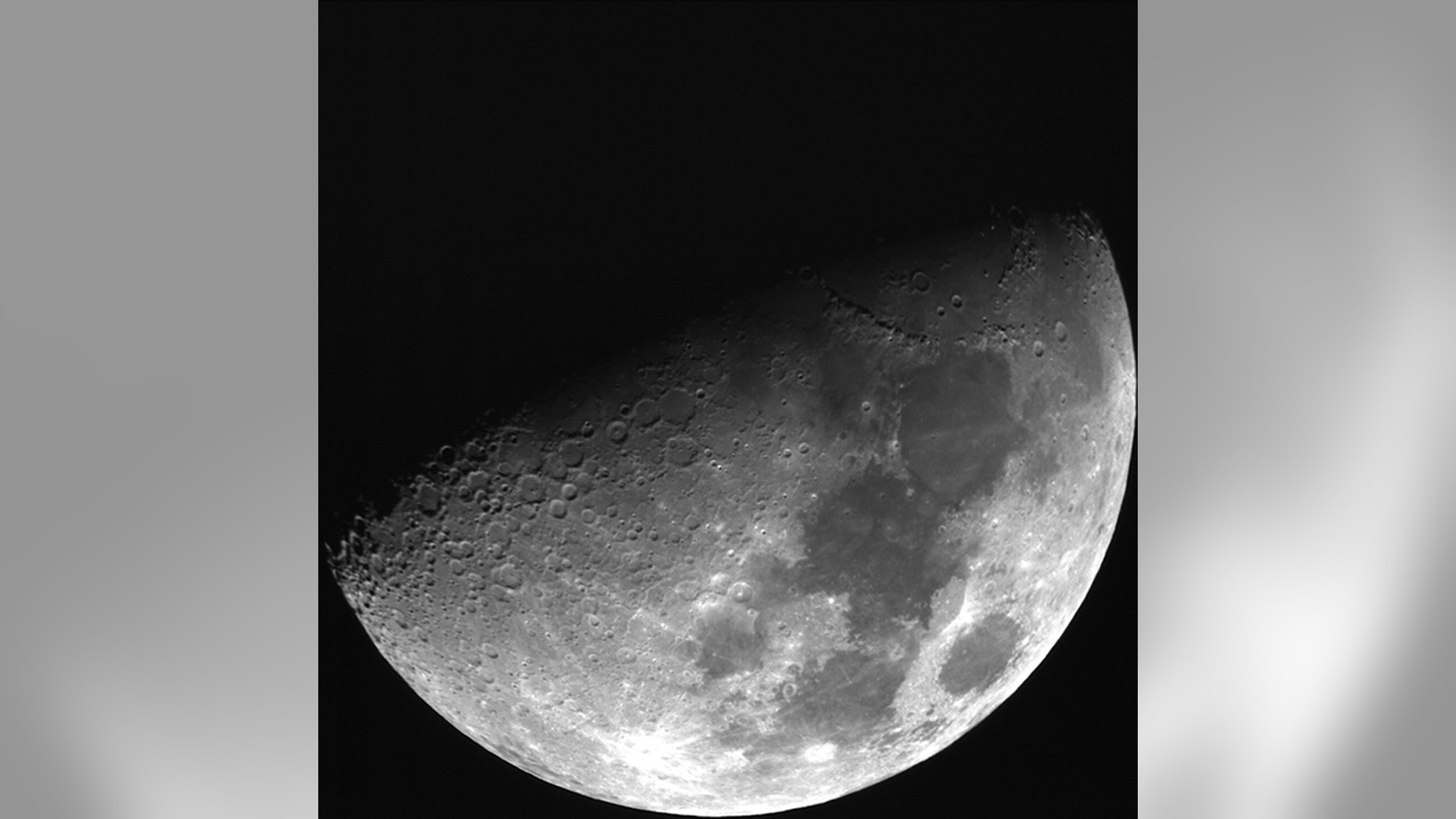 This image of the Moon is taken from the new telescope of JMU. (Credit: Universität Würzburg)