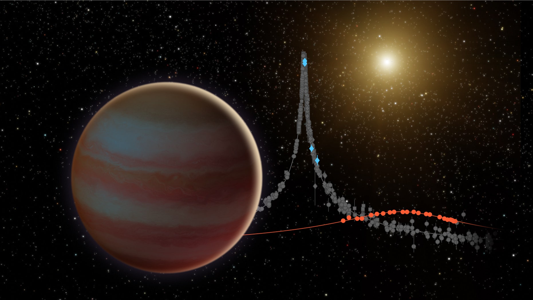 A 2016 NASA illustration depicts a different brown dwarf, oribiting further away from its host star.