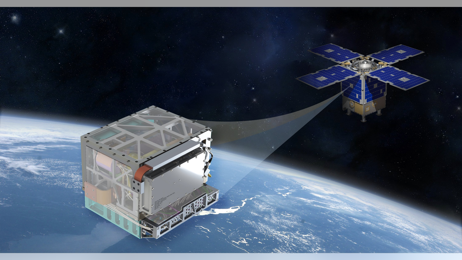 NASA's Deep Space Atomic Clock, seen here in an artist's illustration, will test out new technology to for deep-space navigation.