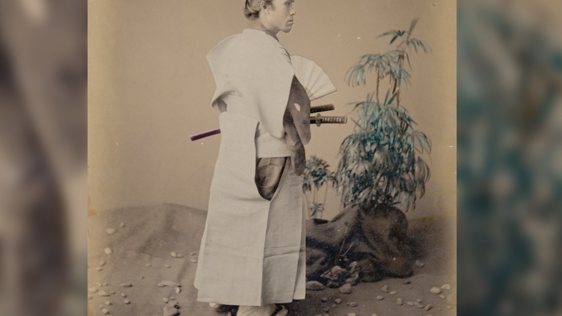 A Japanese samurai warrior, around 1880.