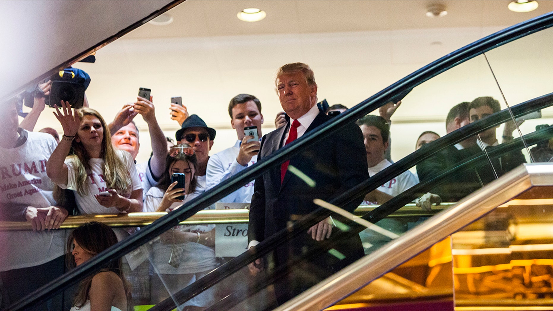 Donald Trump arrives at the press event where he announced his candidacy for the U.S. presidency at Trump Tower on June 16, 2015 in New York City. (Photo by Christopher Gregory/Getty Images)