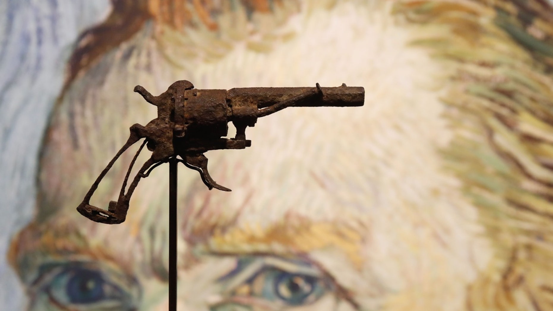 The pistol thought to be the one used by Van Gogh to shoot himself is on public display at Paris' Drouot auction house.