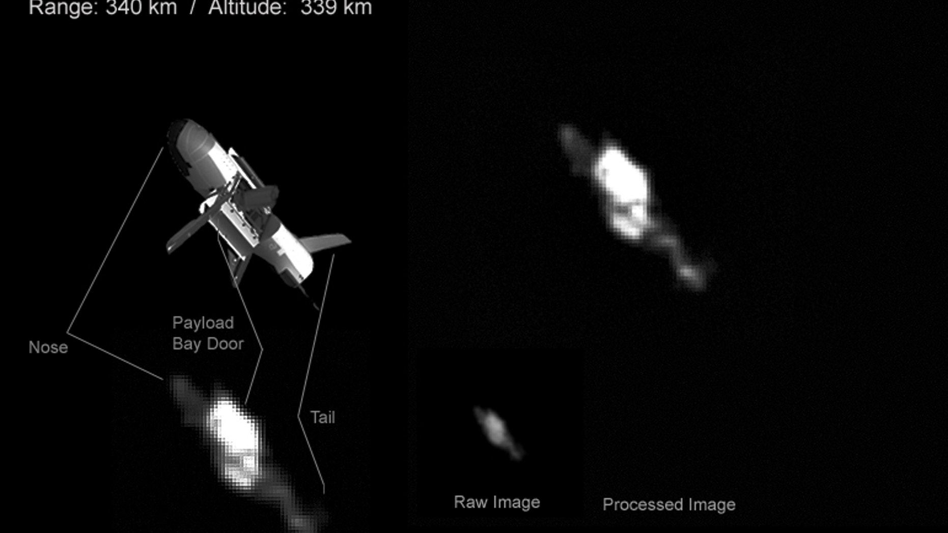 The U.S. Air Force's X-37B robotic space plane in orbit, as photographed by satellite tracker Ralf Vandebergh.