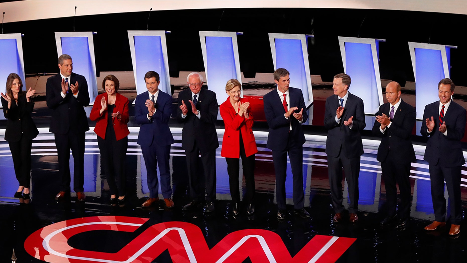 Critics have mocked CNN’s over-the-top Democratic debate coverage. (AP Photo/Paul Sancya)