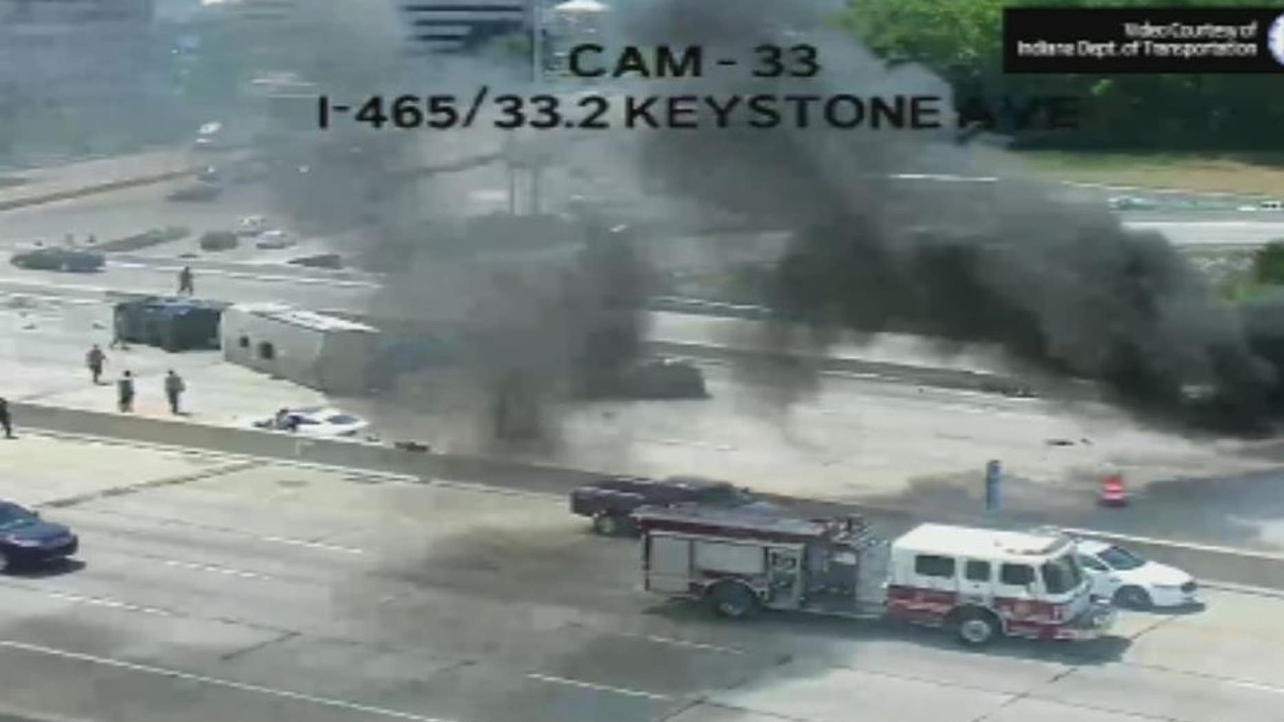 Authorities in Indianapolis responded to a deadly crash on the eastbound lanes of I-465.