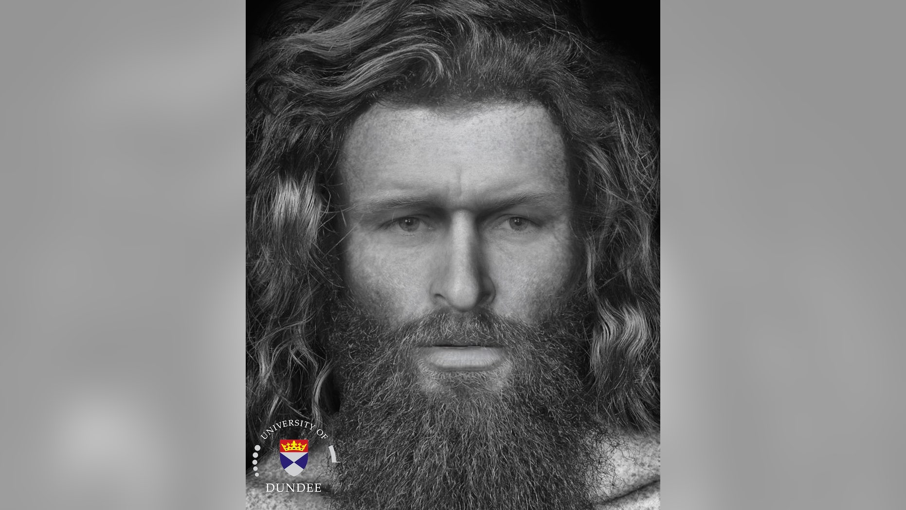 The digitally recreated face of the Pictish man.