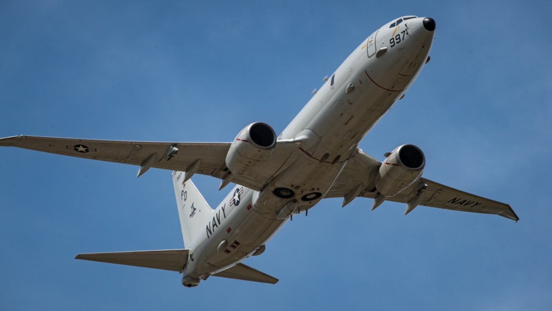 File photo - A P-8A Poseidon maritime patrol and reconnaissance aircraft from the “Golden Eagles” of Patrol Squadron (VP) 9 performs a flyover at an airshow during SB19 in Mykolaiv, Ukraine, July 9, 2019. (U.S. Navy photo by Mass Communication Specialist 3rd Class T. Logan Keown/Released)