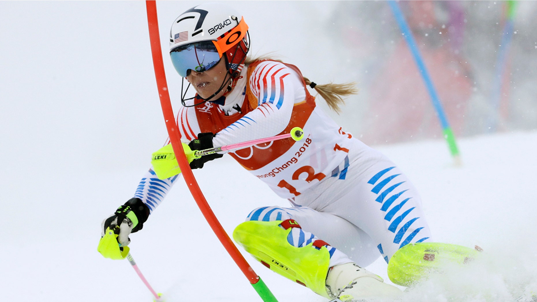 FILE - In this Thursday, Feb. 22, 2018 file photo, Lindsey Vonn competes in the women's combined slalom at the 2018 Winter Olympics in Jeongseon, South Korea. Retirement hasn’t slowed down Lindsey Vonn. (AP Photo/Luca Bruno, File)