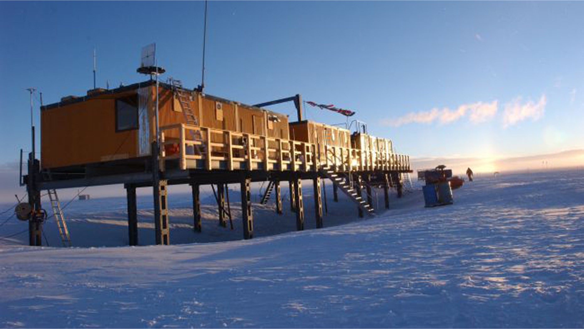 Scientists found interstellar space dust after collecting more than 1,000 lbs. of snow near Germany's Kohnen Station in Antarctica.(Credit: Alfred Wegener Institute)