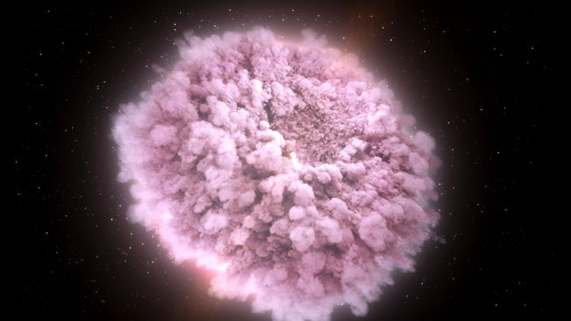 When neutron stars collide, they may result in gargantuan kilonova explosions like the one illustrated here. These blasts send ripples through space-time, and shower their galactic neighborhood in gold and platinum. (Credit: NASA Goddard Space Flight Center)