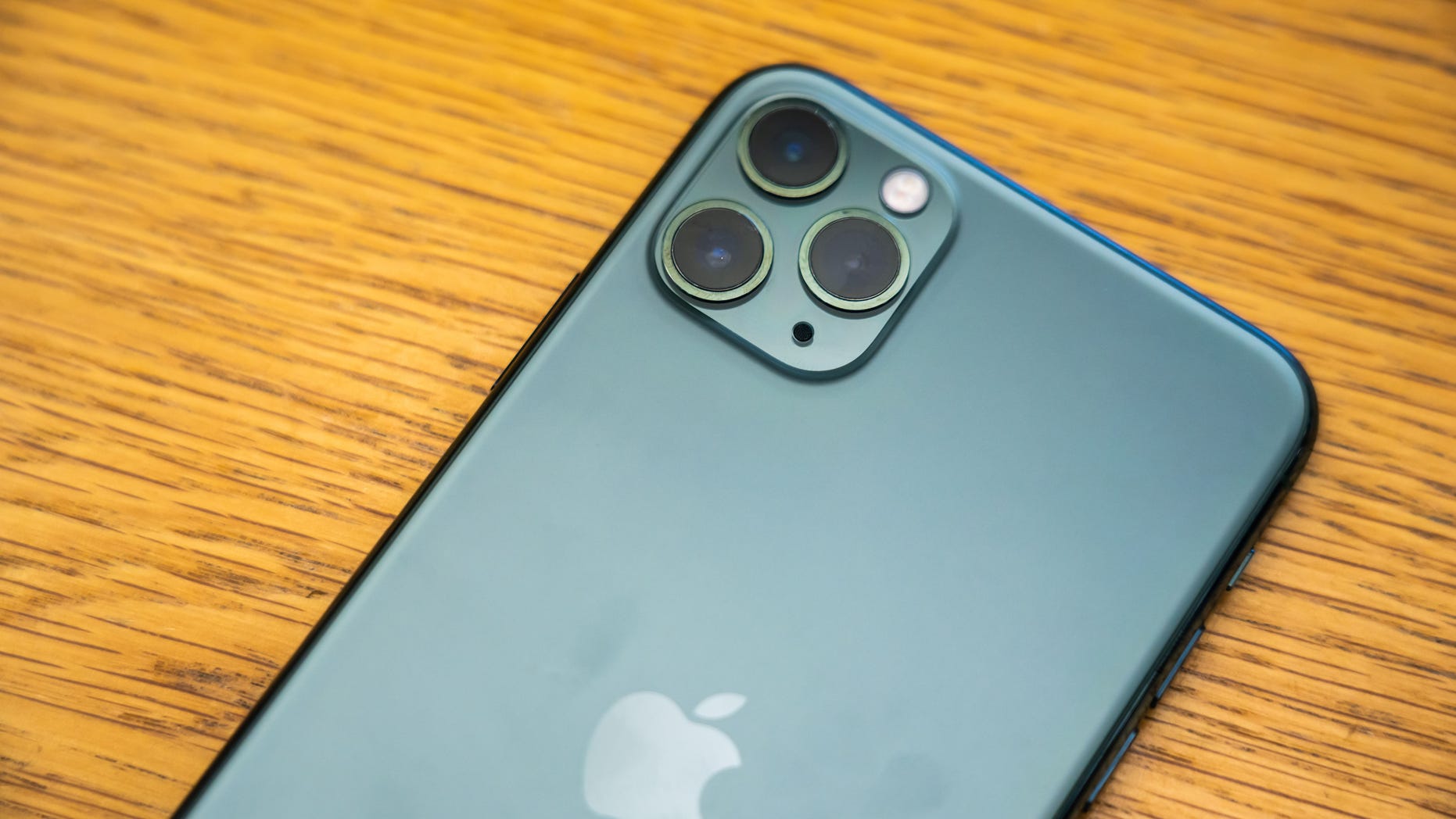 Apple's new iPhone 11 Pro Max which features triple rear cameras seen at an Apple retail store at the IFC Mall in Pudong New Area, Shanghai. (Photo by Alex Tai/SOPA Images/LightRocket via Getty Images)