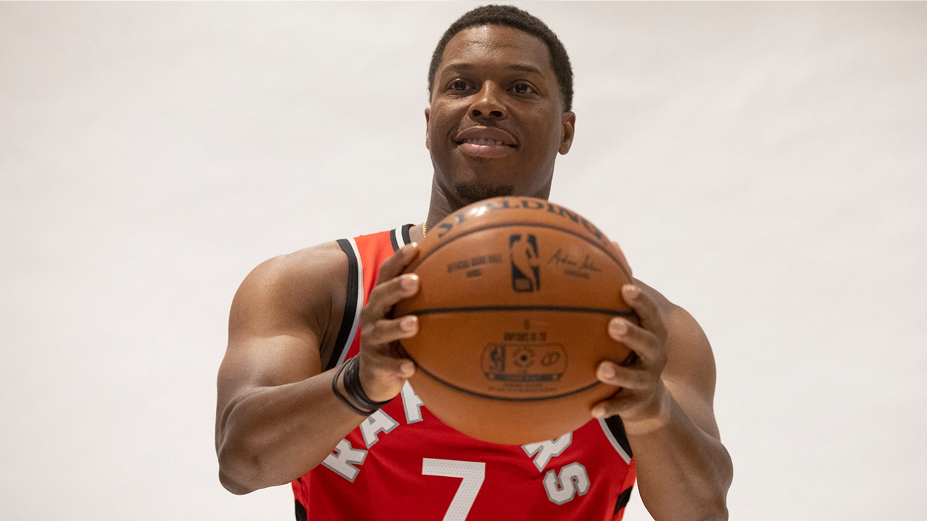 Toronto Raptors' Kyle Lowry poses during a photo shoot at the Raptors Media day in Toronto, Saturday, Sept. 28, 2019.(Chris Young/The Canadian Press via AP)