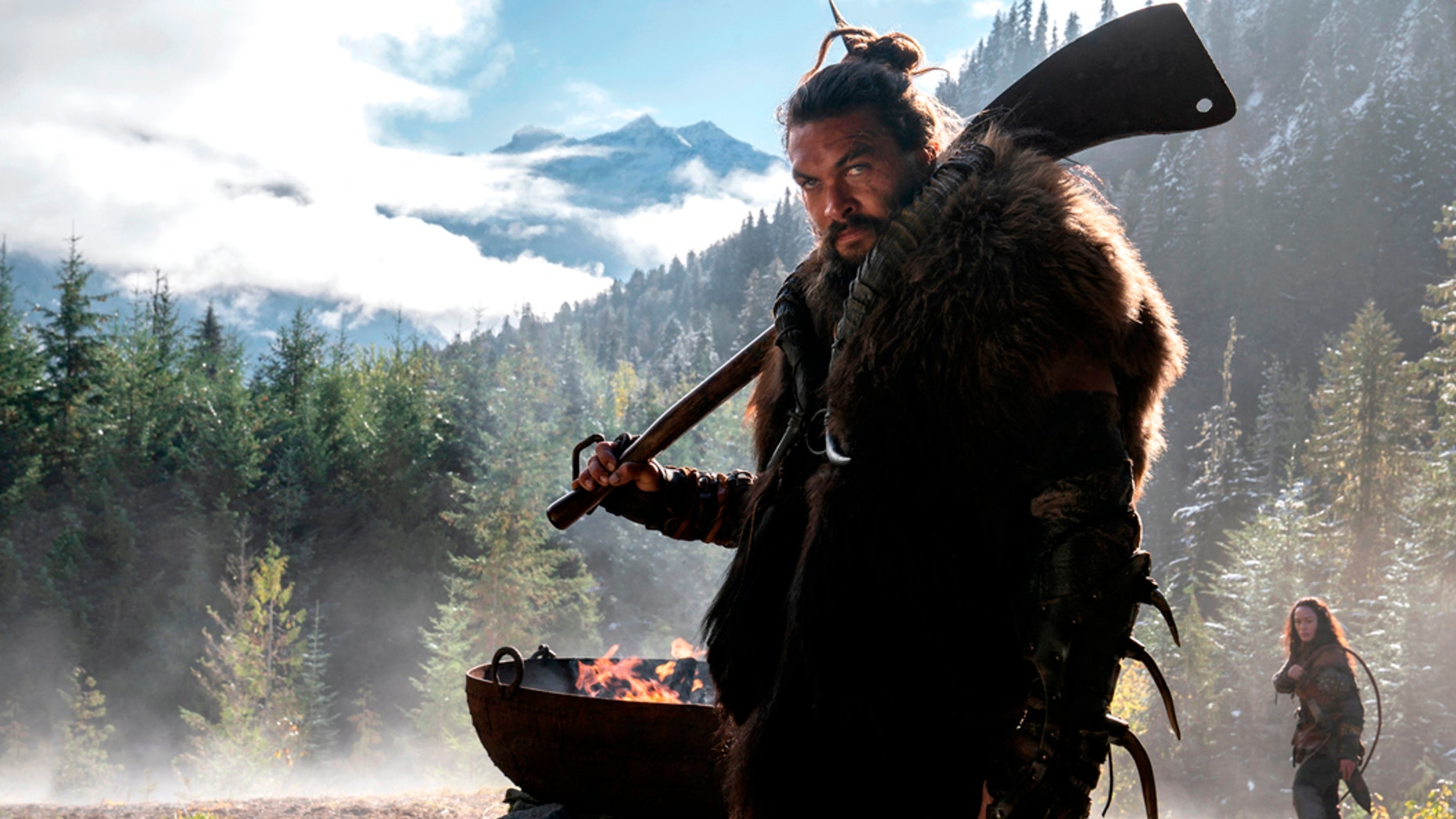 This image released by Apple TV Plus shows Jason Momoa in a scene from