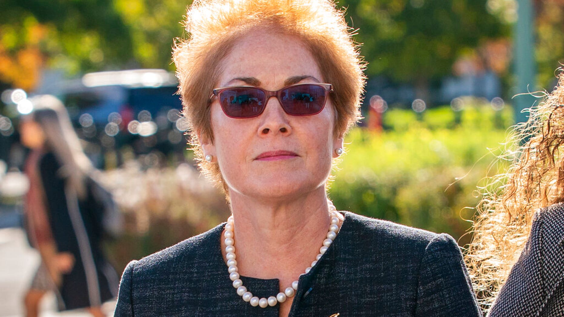 FILE - In this Oct. 11, 2019, file photo, former U.S. ambassador to Ukraine Marie Yovanovitch, arrives on Capitol Hill in Washington. (AP Photo/J. Scott Applewhite, File)