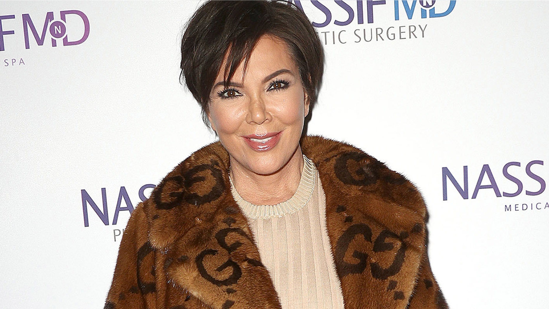 Kris Jenner wears mink ankle-length Gucci coat a event in Beverly Hills, California. (Photo by Frederick M. Brown/Getty Images)