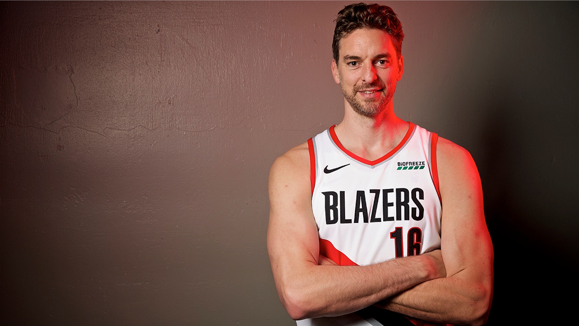 FILE - In this Sept. 30, 2019, file photo, Portland Trail Blazers' Pau Gasol poses during the NBA basketball team's media day in Portland, Ore. The Blazers have waived Gasol, but his career with the team may not be over. Gasol, who never played in a game with the Blazers, announced on social media Tuesday, Nov. 20, that the team had released him. Gasol said he plans to remain in Portland to continue his rehabilitation after surgery for a stress fracture, and he is discussing a new role with the Trail Blazers. (AP Photo/Sam Ortega, File)