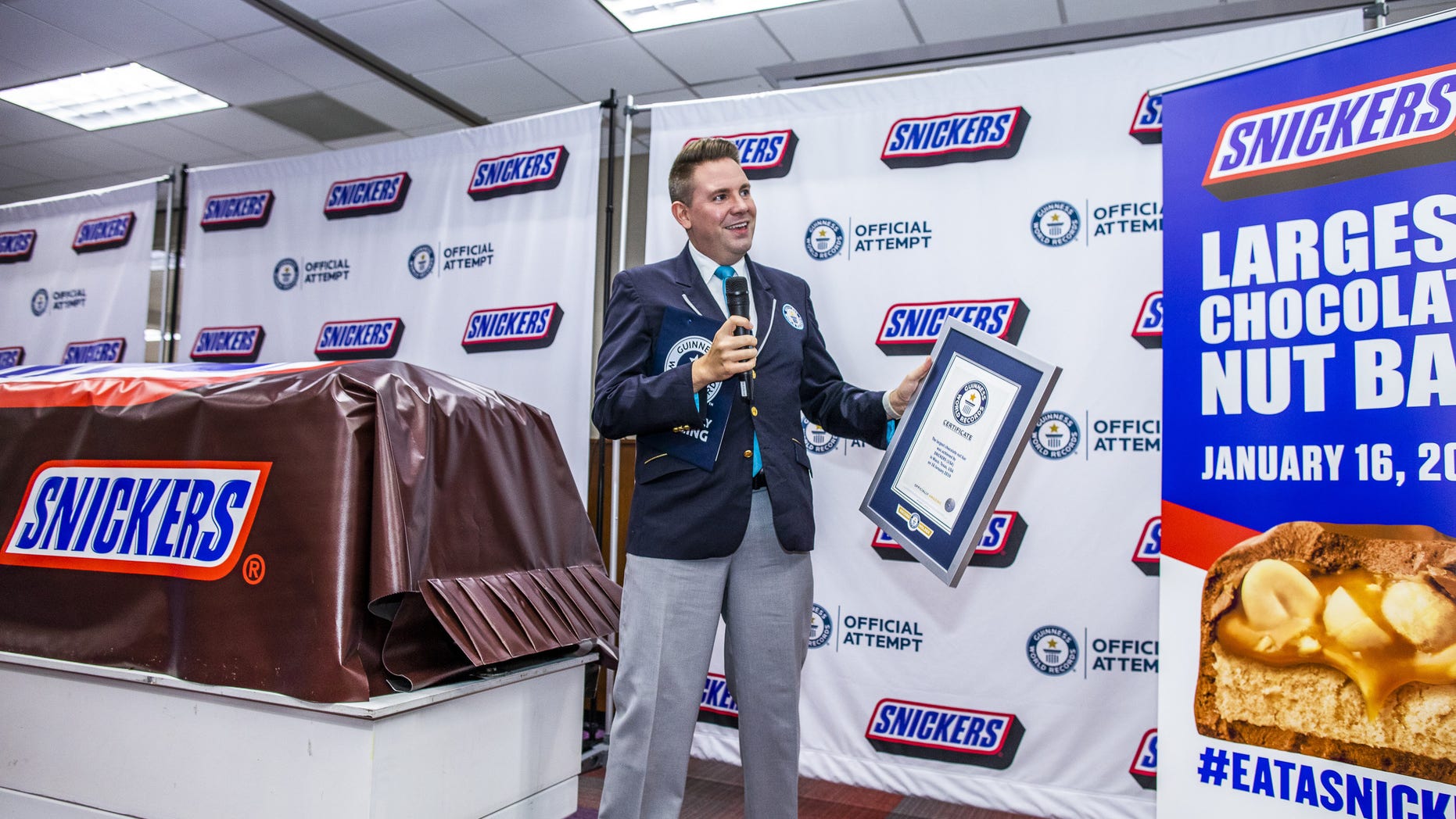 To honor the iconic candy bar brand’s 90th anniversary, the brains behind Snickers decided to create a 4,700-pound bar.