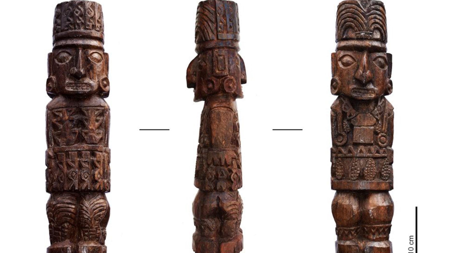 The Pachacamac idol, long thought to be destroyed by the Spanish conquistadors in 1533, was discovered in 1938. (Image: © Sepúlveda et al, 2020; Copyright Project INCA, OPUS Programme, Sorbonne Université)