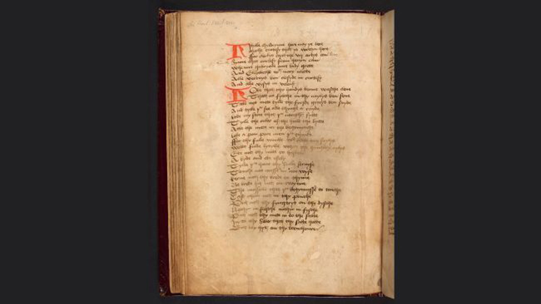 This 15th-century courtesy book, entitled "The Lytille Childrenes Lytil Boke," taught kids table manners and other rules, such as "don't pick your nose." (Credit: The British Library)