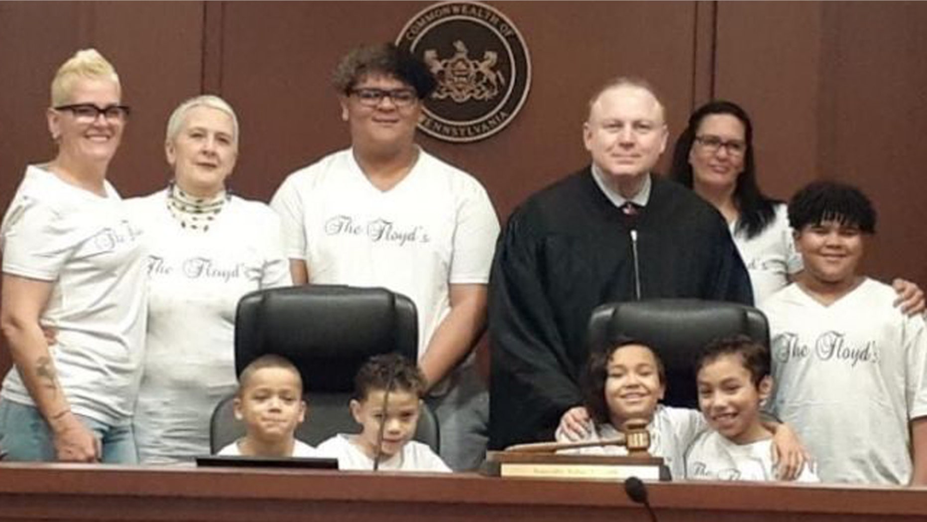 Bobbie Floyd adopted four biological siblings on Wednesday.