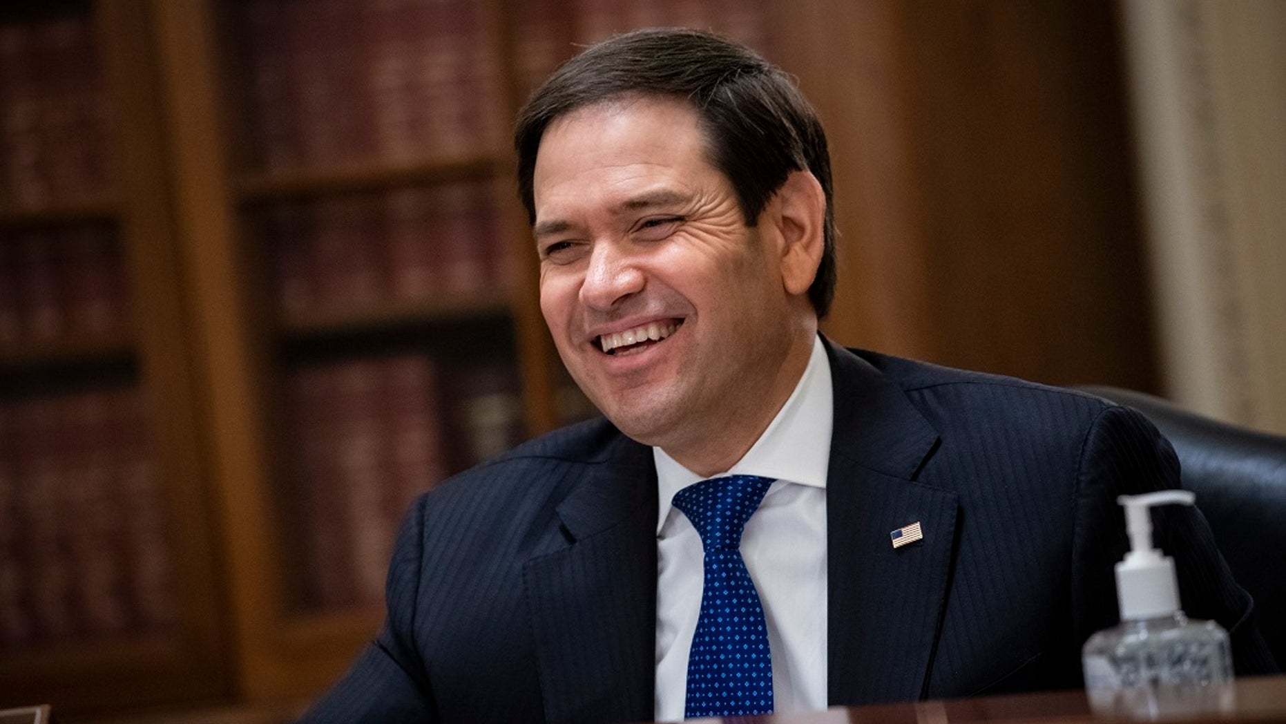 Senate Intelligence Committee Chairman Sen. Marco Rubio, R-Fla., speaks during a Senate Small Business and Entrepreneurship hearing to examine implementation of Title I of the CARES Act. Rubio is asking the Pentagon to compile data on UFOs and submit the findings in an unclassified report. (Al Drago/Pool via AP)