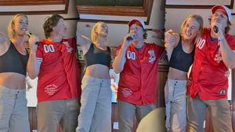 Sophie Cunningham se hace con el micrófono en un bar de Indianápolis para cantar a todo pulmón una canción de Toby Keith tras la victoria ante los Fever - Fox News