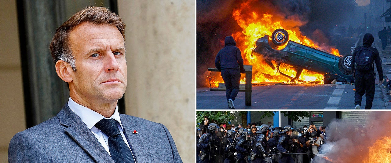 Macron jets out of France as riots rage, landmarks torched and businesses ransacked - Fox News