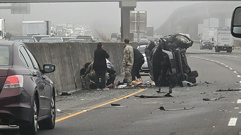 Woman allegedly stabs girl after SUV hits semi as soldiers step in to stop knife attack - Fox News