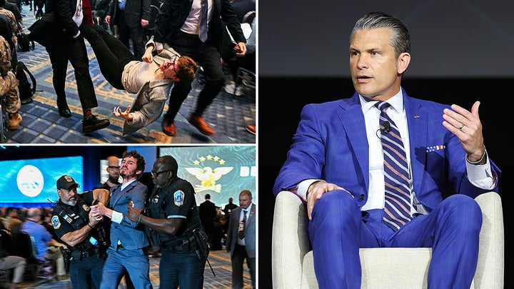 Unos manifestantes malhablados irrumpen en el mayor evento anual del ejército e intentan boicotear la mesa redonda de Hegseth - Fox News