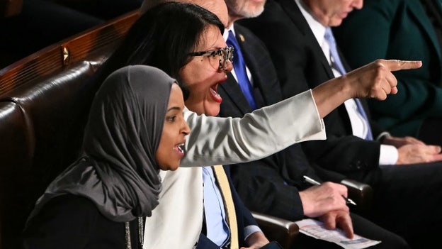 Omar shouts 'you are a murderer' and 'liar' at Trump during SOTU address