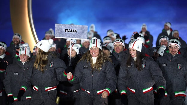 Italian Olympians met with cheers as host nation closes out opening ceremony parade