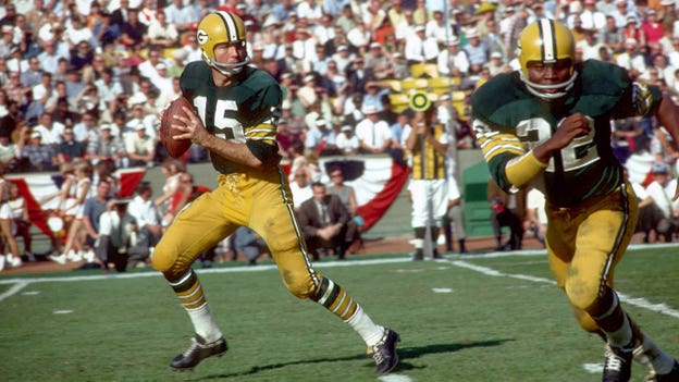 Super Bowl I the first championship game as the Packers beat the Chiefs 35-10