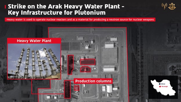 Israel’s military strikes Arak heavy water plant, a key Iranian site for nuclear weapons production