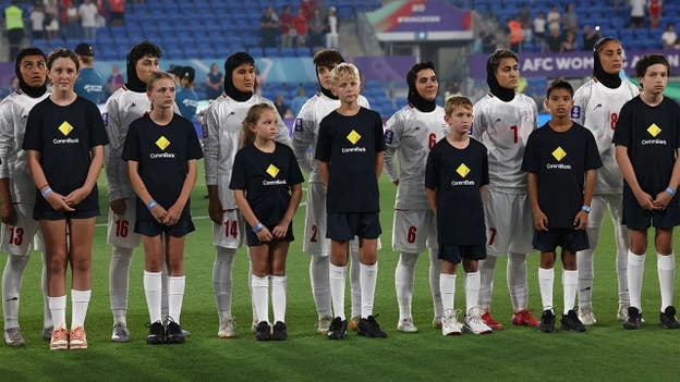 Iranian women's soccer team refuse to sing national anthem in silent protest at Asian Cup