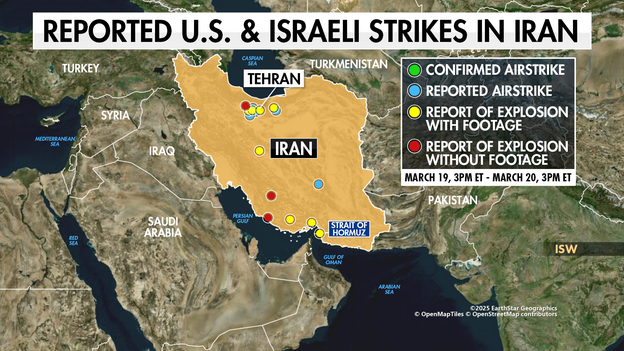 US drops 5,000-pound bombs on Iranian missile sites threatening Strait of Hormuz