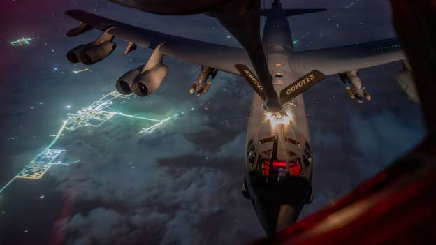 CENTCOM shares photo of massive B-52 Stratofortress refueling over Middle East