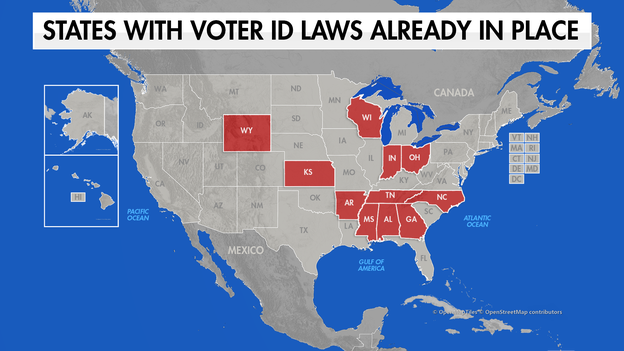 Here are all the states that already require the SAVE Act's 'strict' photo ID standards
