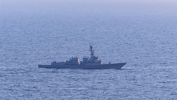 US Navy destroyer turns back Iranian flagged cargo ship enforcing Hormuz blockade