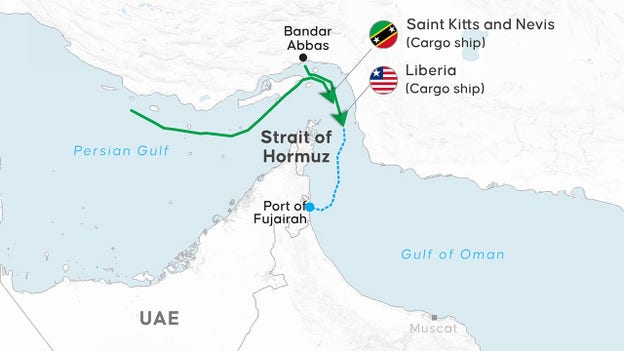 Trump warns Iran amid reports of fees to ships moving through Strait of Hormuz