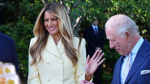 King Charles, first lady share a laugh at the White House