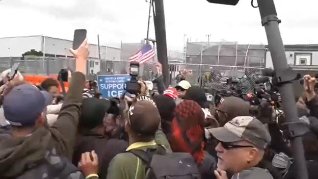 Pro-ICE supporters enter the fray on ninth day of NJ immigration detention center demonstrations