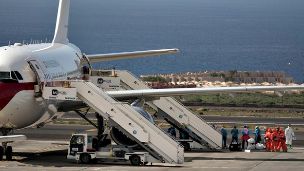 First plane carrying cruise ship passengers departs from Tenerife