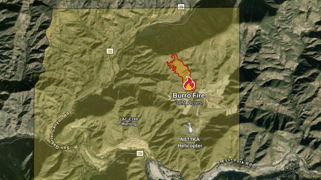 Burro Fire in Angeles National Forest triggers evacuation warning