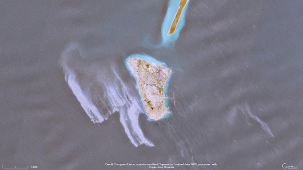 Iran blames foreign tanker for massive oil slick near Kharg Island