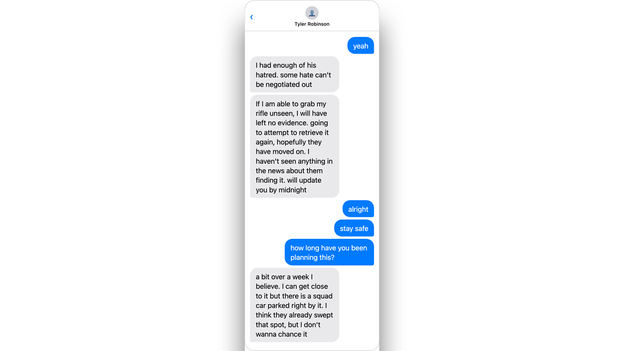 Messages sent between Lance Twiggs and Tyler Robinson (Credit: Utah State Courts)