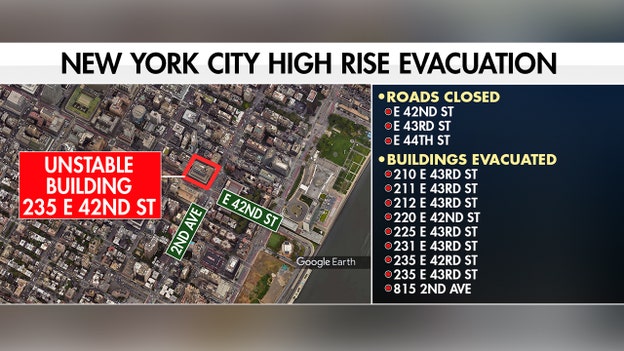 Evacuation zone grows to 9 buildings, 3 roads closures near unstable Manhattan tower