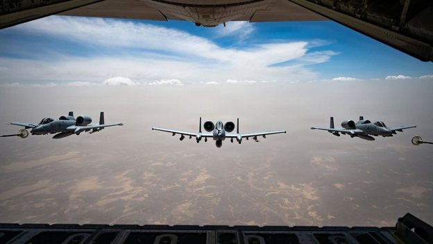 Three A-10C attack aircraft